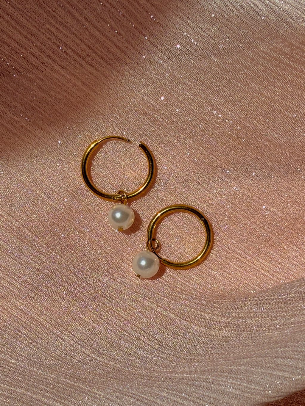 Pearla Charm Huggie Earrings