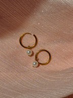 Pearla Charm Huggie Earrings