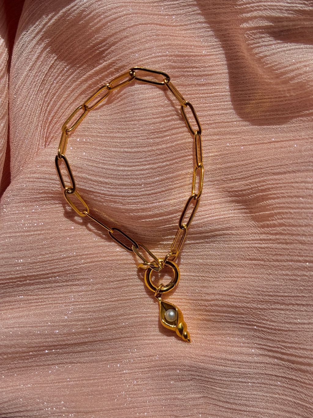 Elara Paperclip Charm Bracelet
