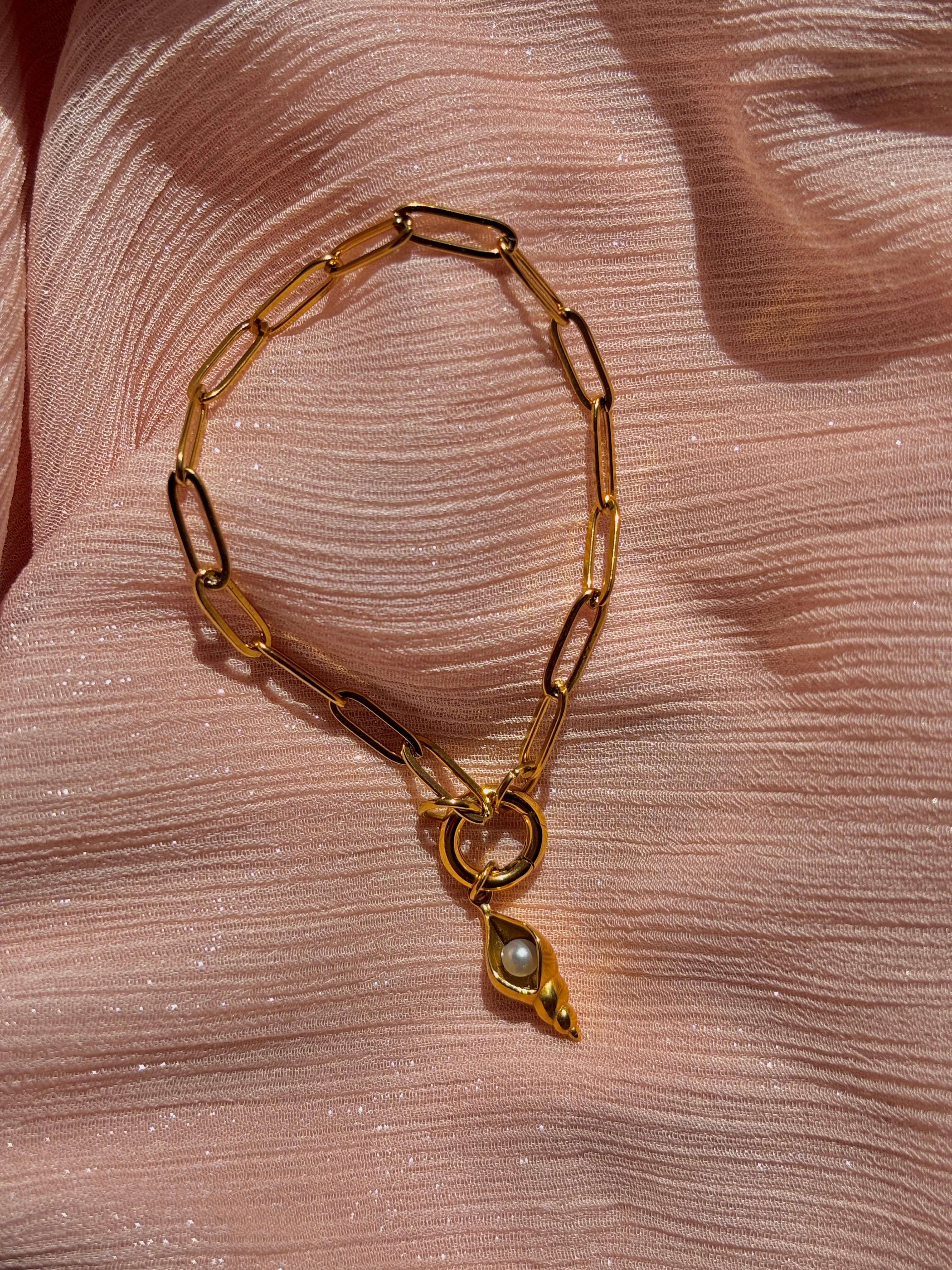 Elara Paperclip Charm Bracelet
