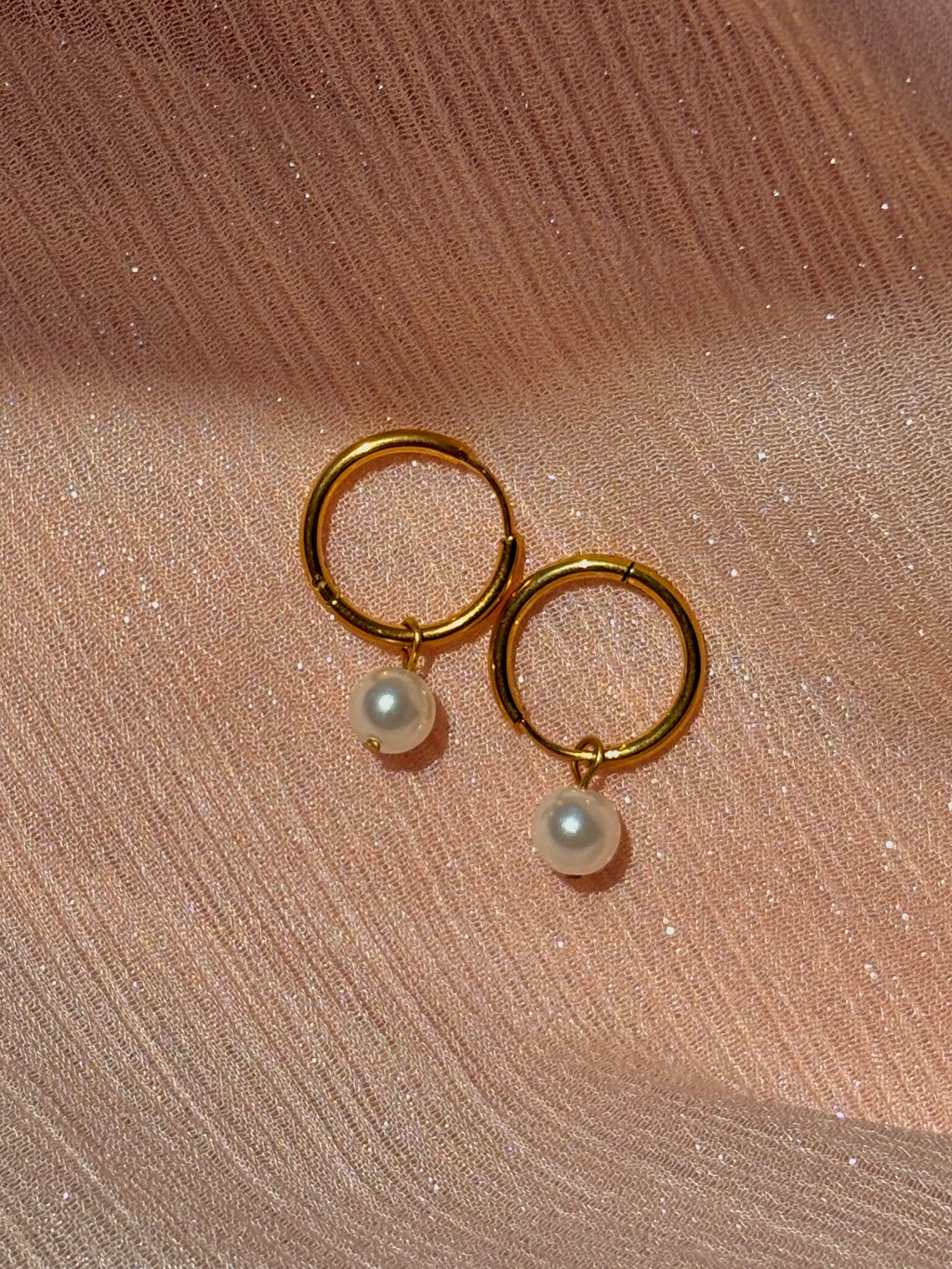 Pearla Charm Huggie Earrings