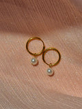 Pearla Charm Huggie Earrings