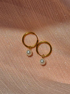 Pearla Charm Huggie Earrings