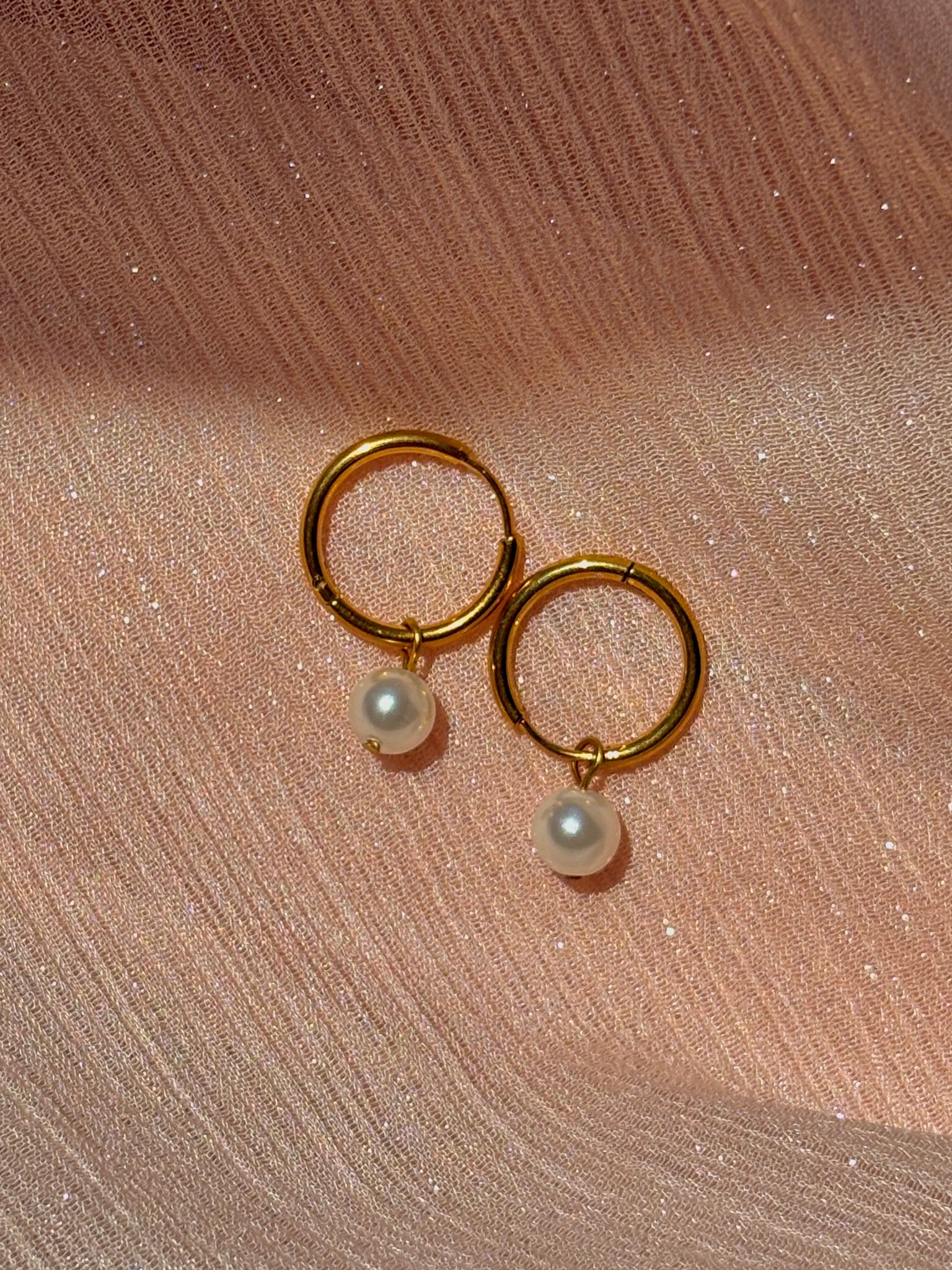 Pearla Charm Huggie Earrings