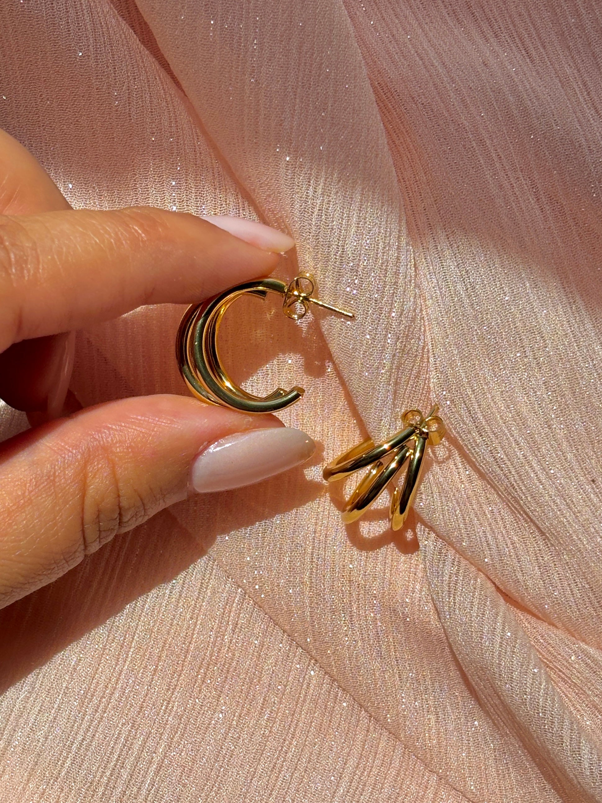 Aurelia Triple Huggie Hoop Earrings