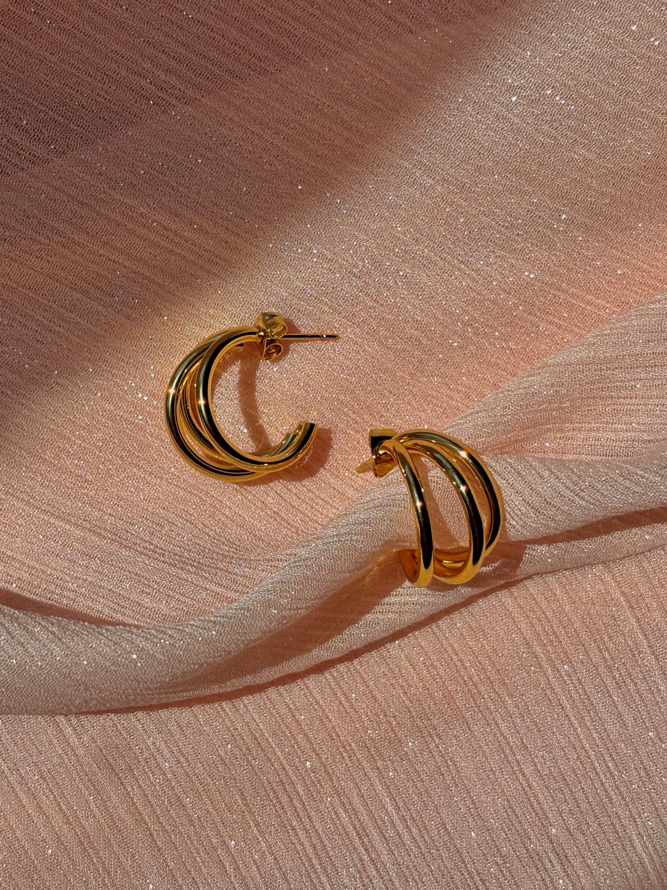 Aurelia Triple Huggie Hoop Earrings