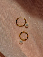 Pearla Charm Huggie Earrings