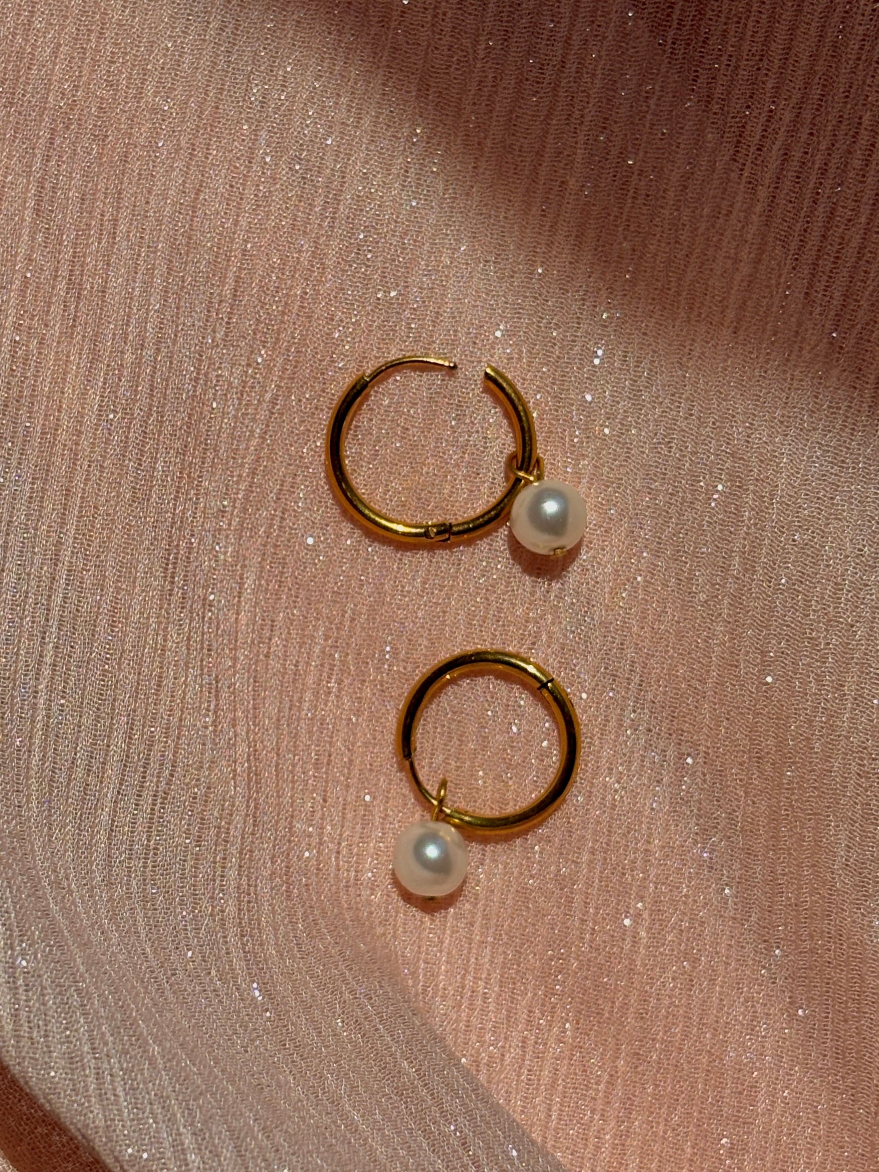 Pearla Charm Huggie Earrings