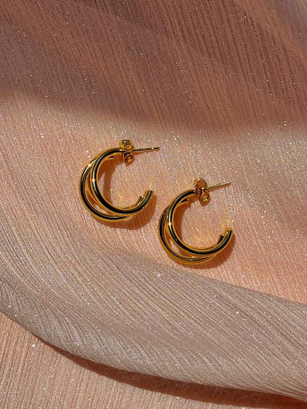Aurelia Triple Huggie Hoop Earrings
