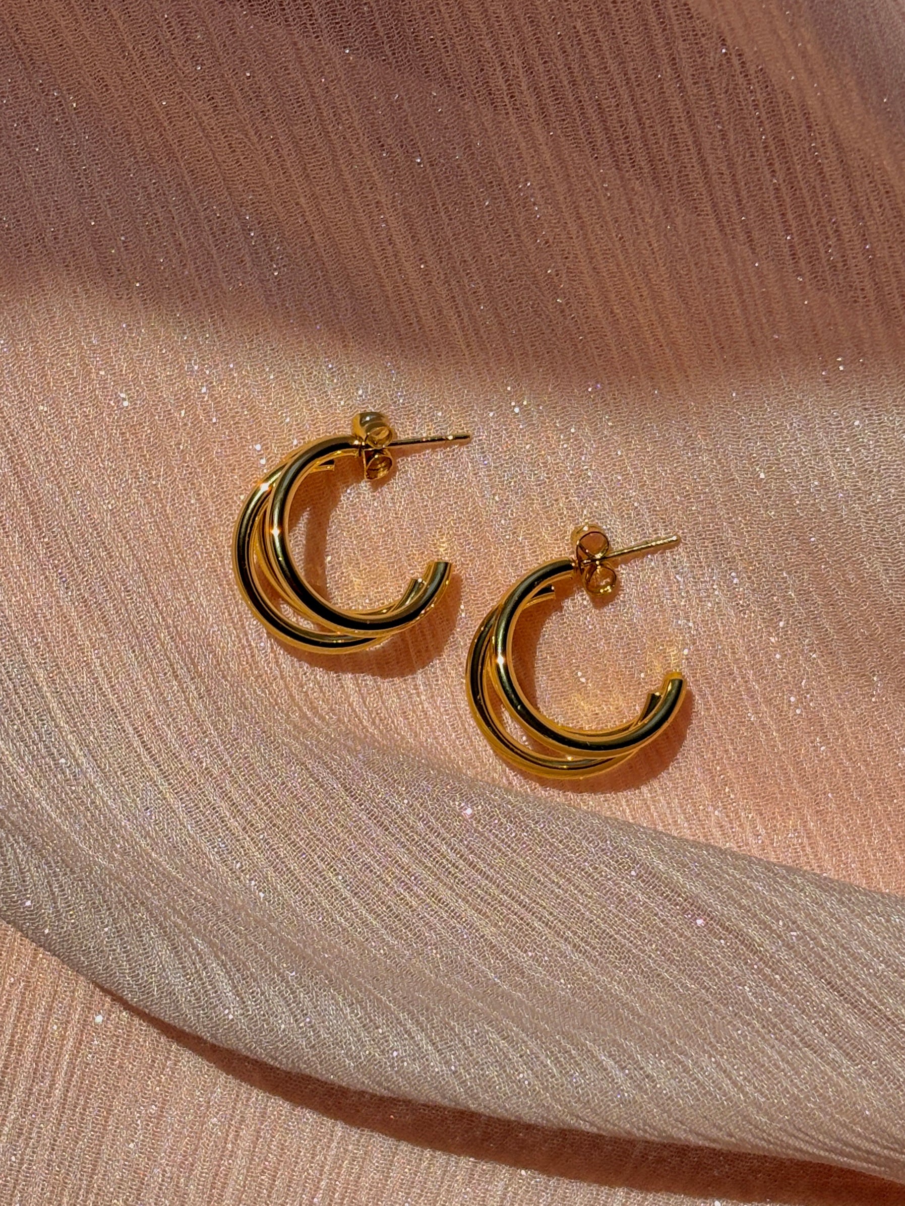 Aurelia Triple Huggie Hoop Earrings