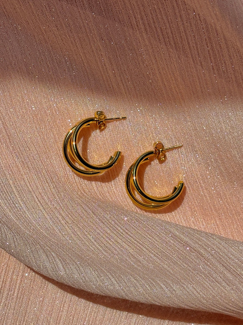 Aurelia Triple Huggie Hoop Earrings